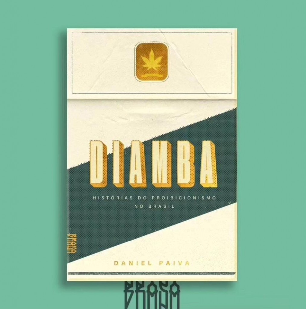 A capa do livro Diamba se assemelha a um maço de cigarro e foi elaborada pela editora A Brasa Editora. (Foto: Divulgação)