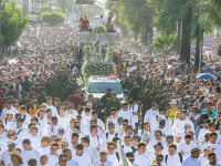 Neste ano, o tema da Caminhada com Maria é “Peregrinamos com Maria no Ano da Oração” (Foto: Camila Lima/Sistema Verdes Mares)